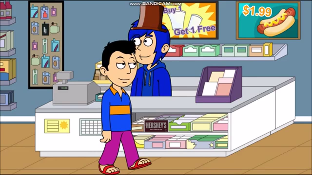 Toby Buys A Chocolate Bar At Chevron W/O Paying For It/Banned/Grounded