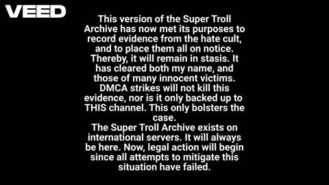 This Version of the Super Troll Archive is Now in Stasis 5 Aug 25
