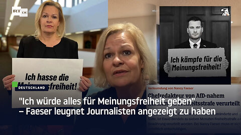 "Ich würde alles für Meinungsfreiheit geben" – Faeser leugnet Journalisten angezeigt zu haben