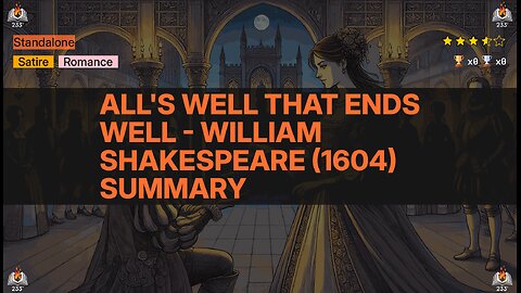 All's Well That Ends Well - William Shakespeare (1604) Summary