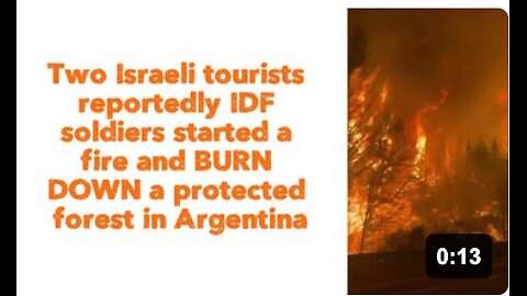 Two Israeli tourists reportedly IDF soldiers started a fire and BURN DOWN a protected forest in Argentina