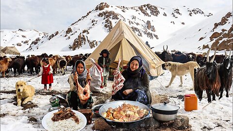 Shepherd's Life in the Highest Mountain of Afghanistan | Shepherd Mother Cooking Village Meal