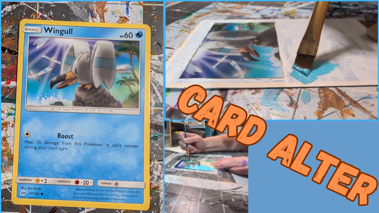 Painting Pokemon Cards: Wingull Card Alter
