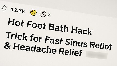 Hot Foot Bath Hack: Strange Trick for Fast Sinus Relief & Headache Relief