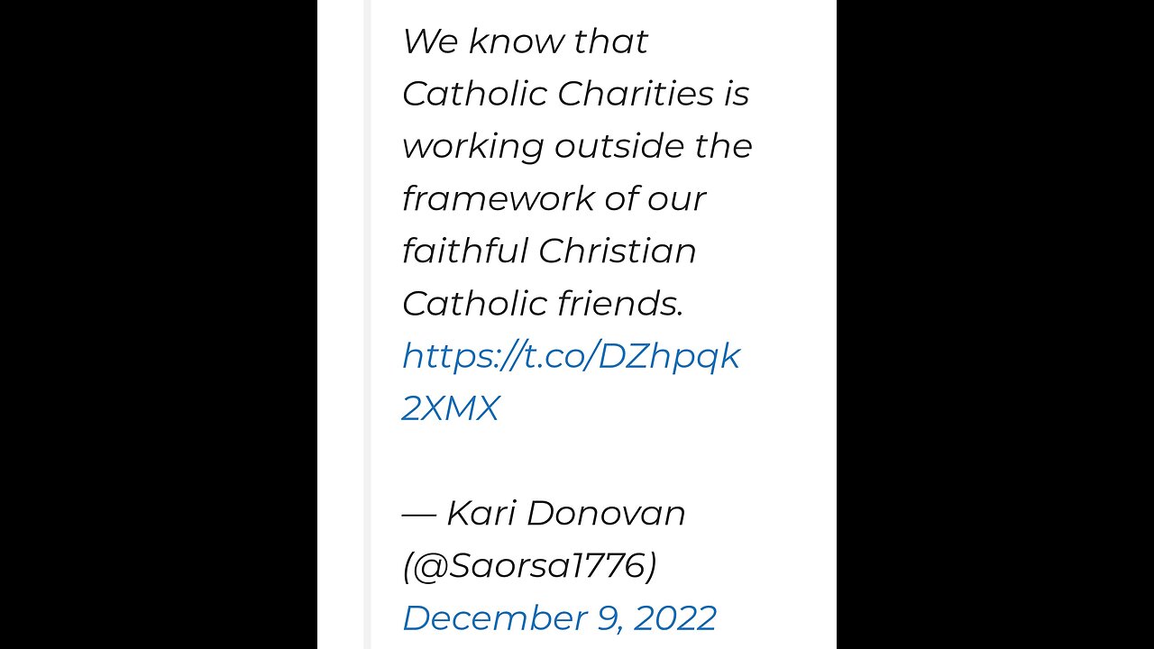 CATHOLIC CHARITIES HURT CHILDREN & AMERICA