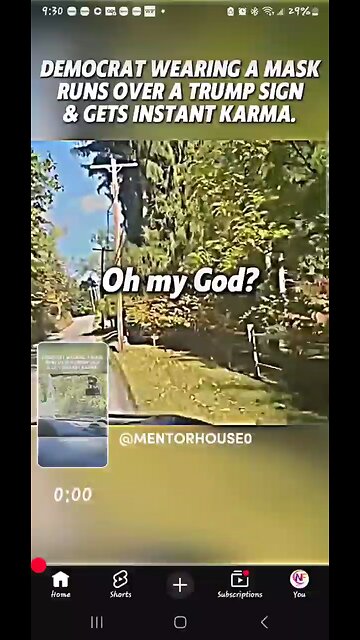 Democrat & Of Course He’s Wearing A Mask Drives Over A Trump Sign & Gets Instant Karma😂🤣