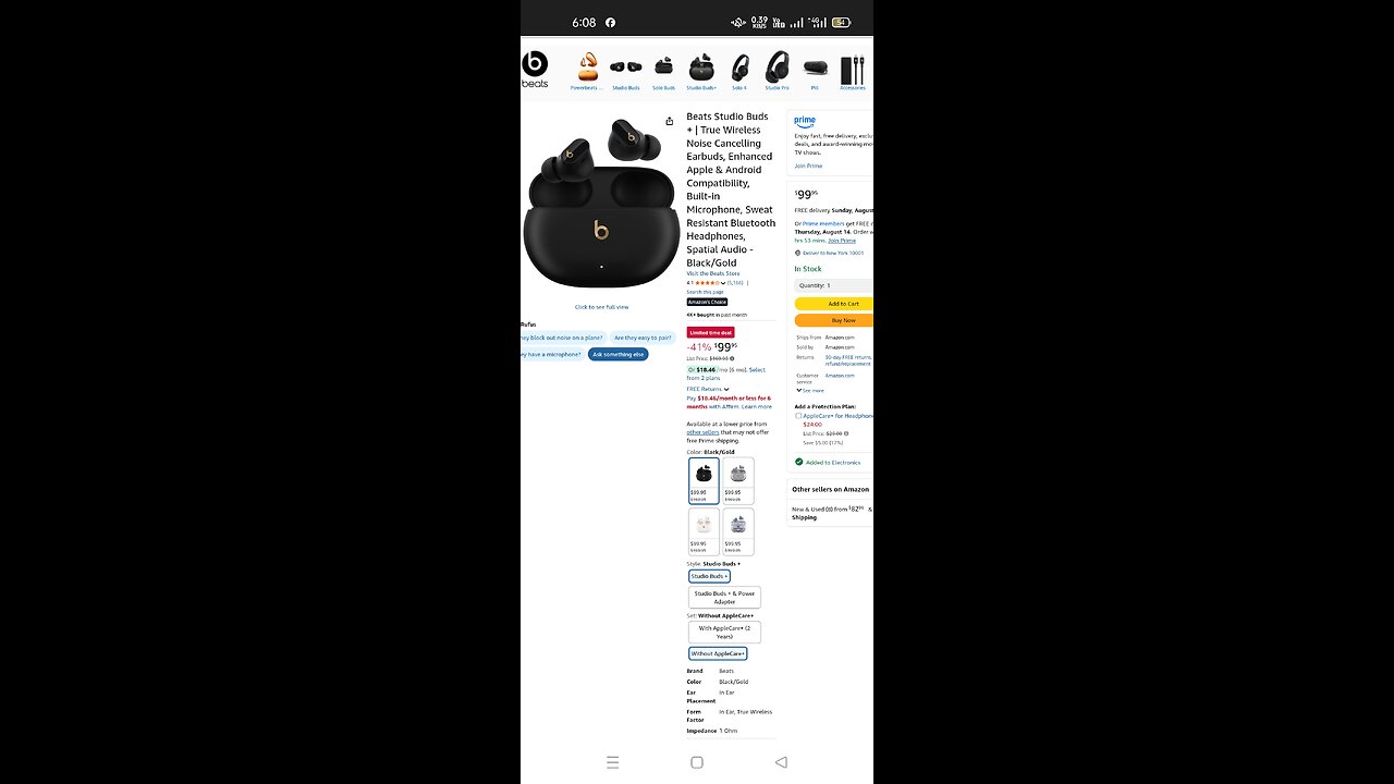 Beats Studio Buds + | True Wireless Noise Can Apple & Android Compatibility, Built-in Microphone,