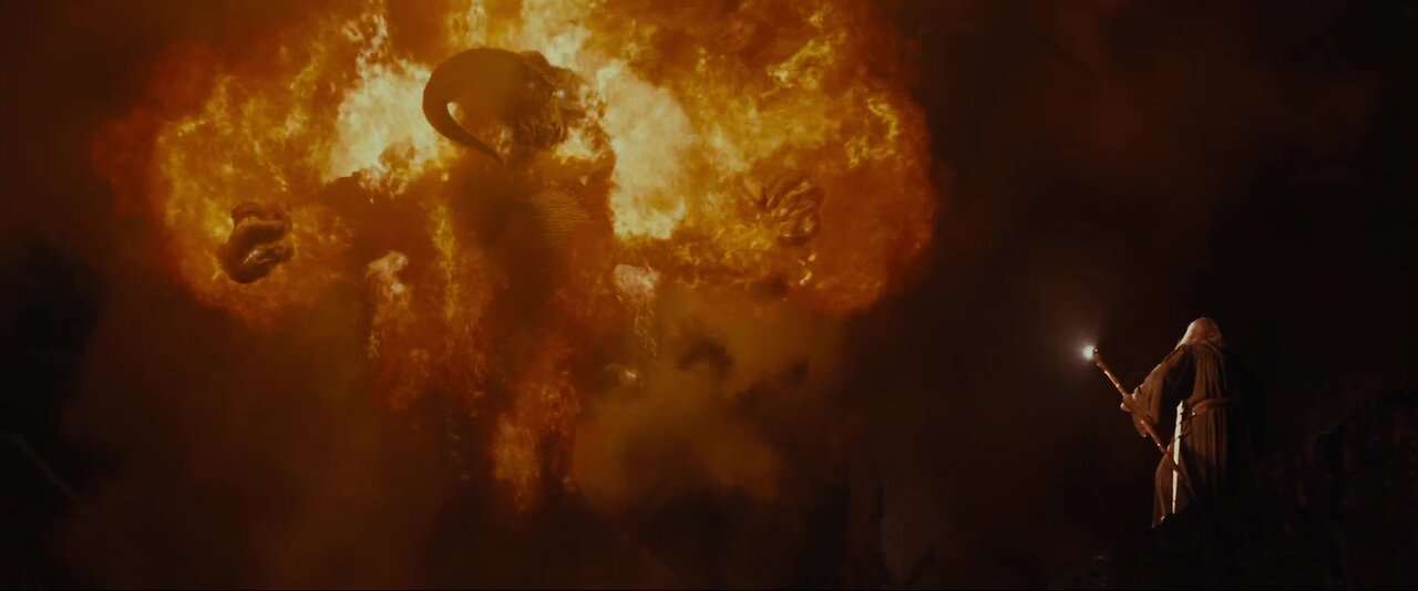 The Lord of The Rings 1 The Fellowship of The Ring 2001 - Gandalf vs The Balrog