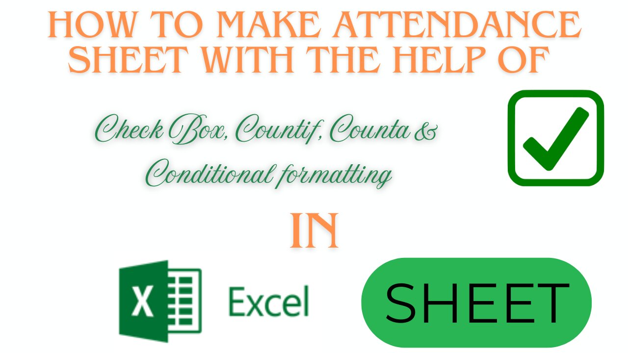 How to make attendance sheet with the help of checkbox-countif-counta-condictionalformating(Easy)
