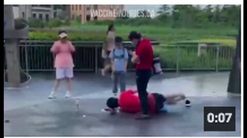"Chinese Man Performs 'Fish Out of Water' Dance at Shanghai Disneyland - July 7"