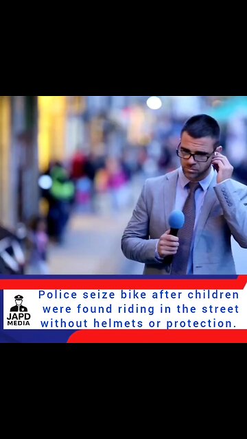 Police seize bike after children were found riding in the street without helmets or protection.#japd