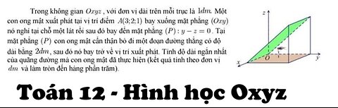 Toán 12: Trong không gian (Oxyz)Một con ong xuất phát tại vị trí điểm A(3; 2; 1) bay xuống mặt phẳng