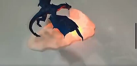 Flame-breathing dragon-shaped lamp