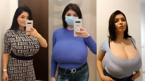Model Busty Ema shopping for clothing -ASMR