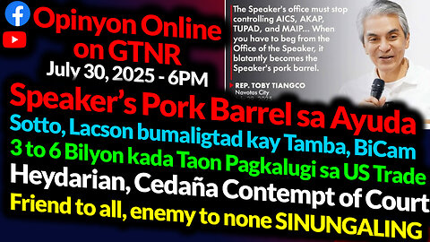 Tamba Pork Barrel sa Ayuda | Contempt of Court - Heydarian, Cedaña | GTNR Ka Mentong Ka Ado