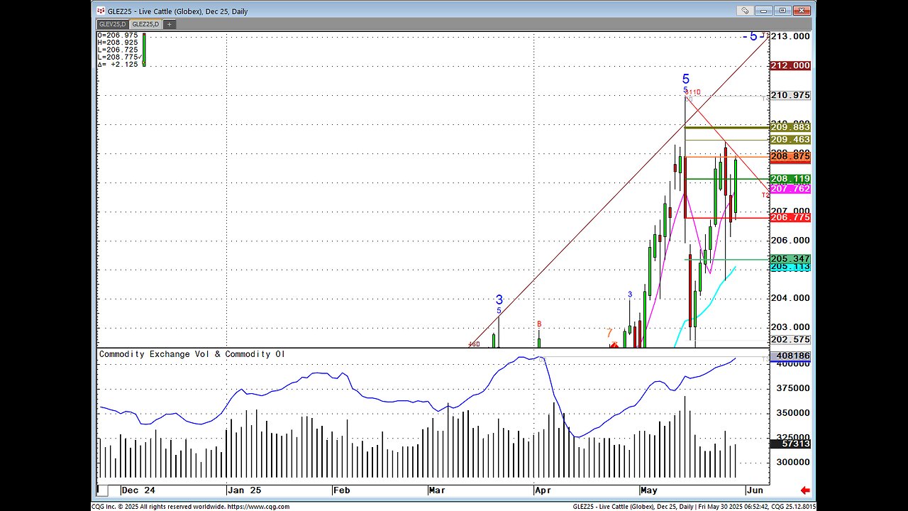 MAY30 Early Futures, Cattle Olive Sells Skip3mins @225m-dead zone