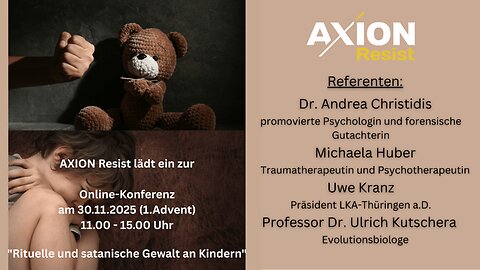 💥LIVE | Axion Resist Online-Konferenz: "Rituelle und satanische Gewalt an Kindern"💥
