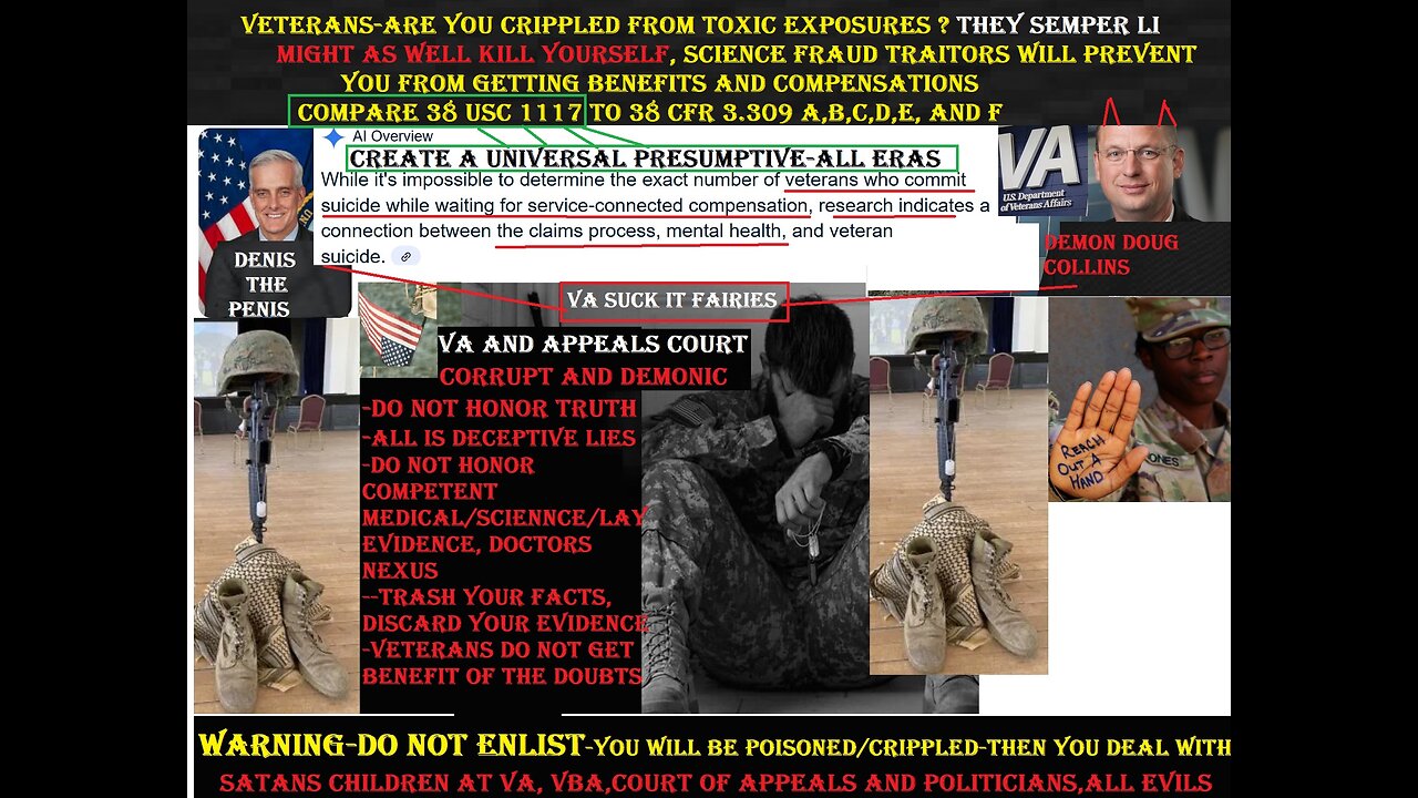 Veterans, might as well kill yourself, CRIPPLED,NO COMPENSATIONS, NO BENEFITS