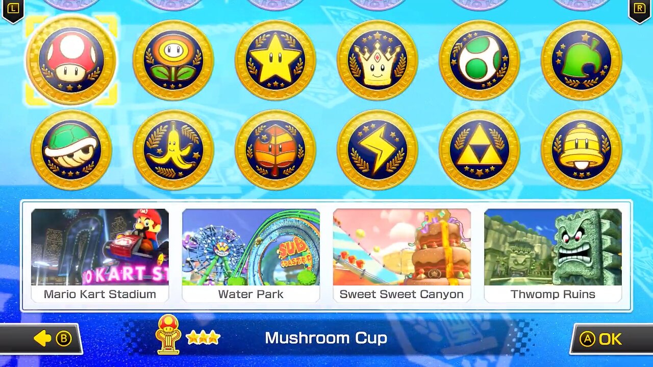 Mario Kart 8 Deluxe (Mushroom, Shell, Flower, & Banana Cup 150cc)