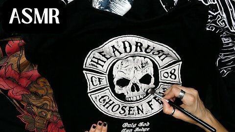 ASMR Brushing & Tracing Graphic Tshirts (no talking, fast & slow brushing)