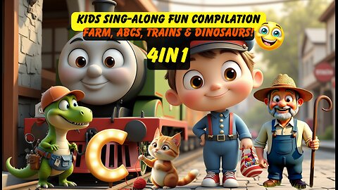 Kids Sing-Along Fun: Farm, ABCs, Trains & Dinosaurs! 🐷🔤🚂🦖