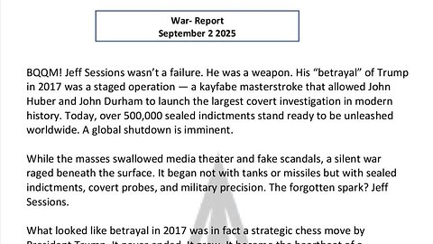 WAR REPORT - SEPT 02 2025 - TRUST SESSIONS - THE SHADOW STRIKE