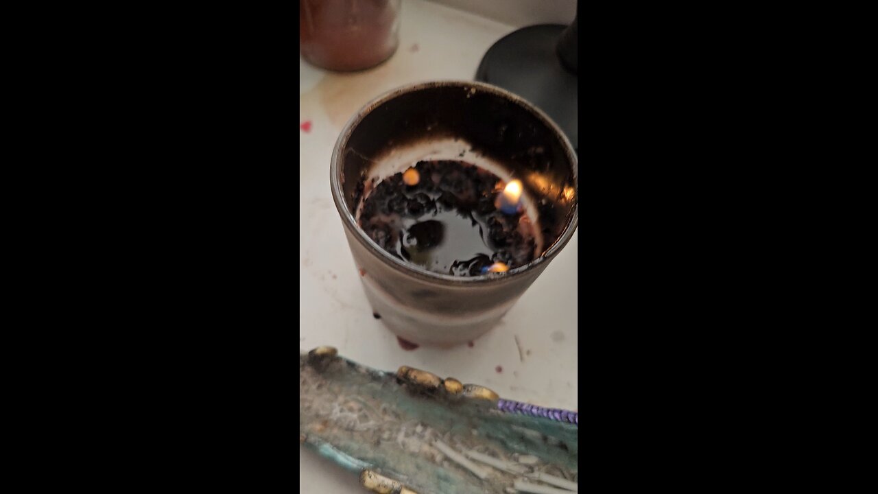 Update, we re-lit Persephone's candle but couldn't find the wick.