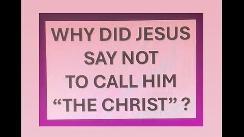 WHY DID JESUS SAY NOT TO CALL HIM THE CHRIST - SEPT 29 2024 (TikTok LIVE)