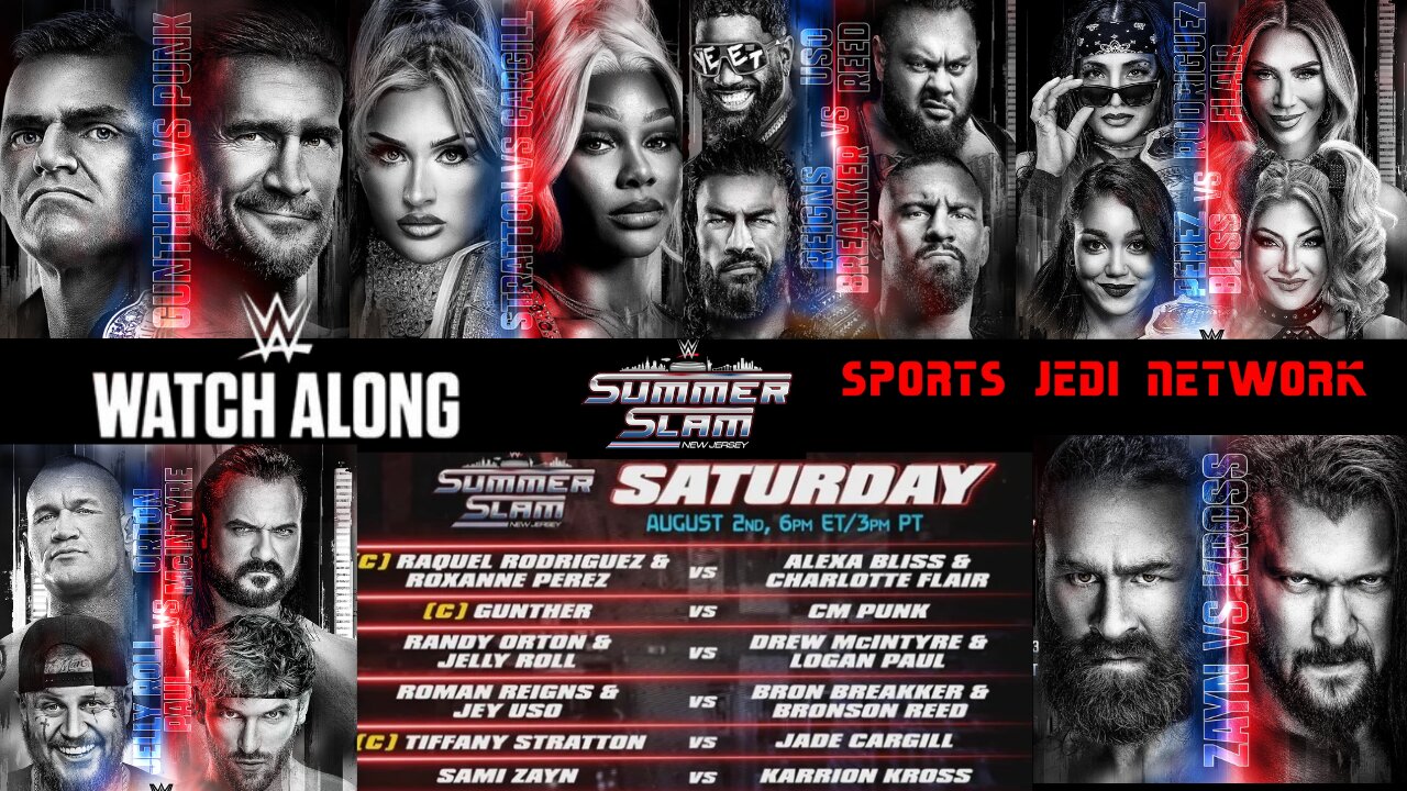 LIVE WWE SummerSlam 2025 Night 1 | Watch Party Reactions + Fan Talk w/ Sports Jedi NETWORK