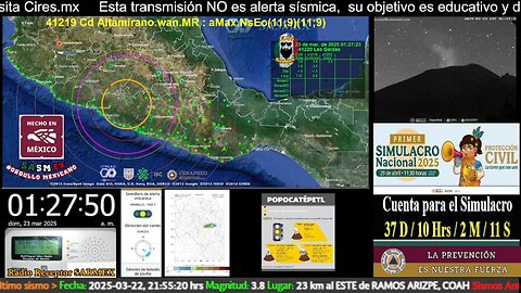 #SISMO Magnitud 4.3 Loc. 55 km al NORTE de TECPAN, GRO 23/03/25 01:27:10 #noameritoalerta