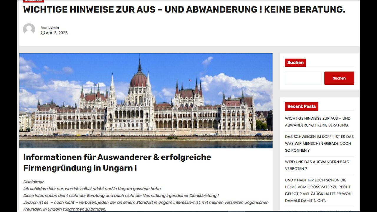 WICHTIGE HINWEISE ZUR AUS - UND ABWANDERUNG ! KEINE BERATUNG.