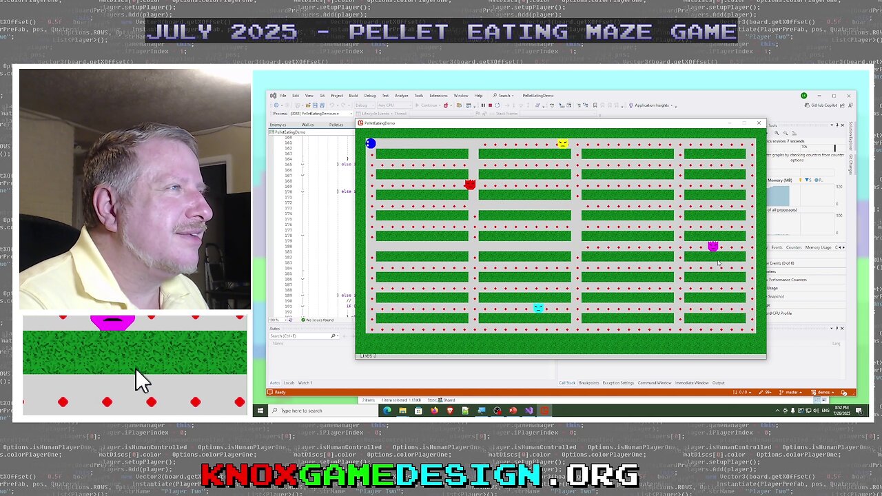 Pellet Eating Maze Game - Knox Game Design, July 2025