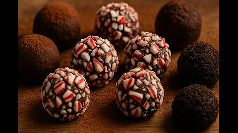 Peppermint Cookies and Cream Caramel Truffles