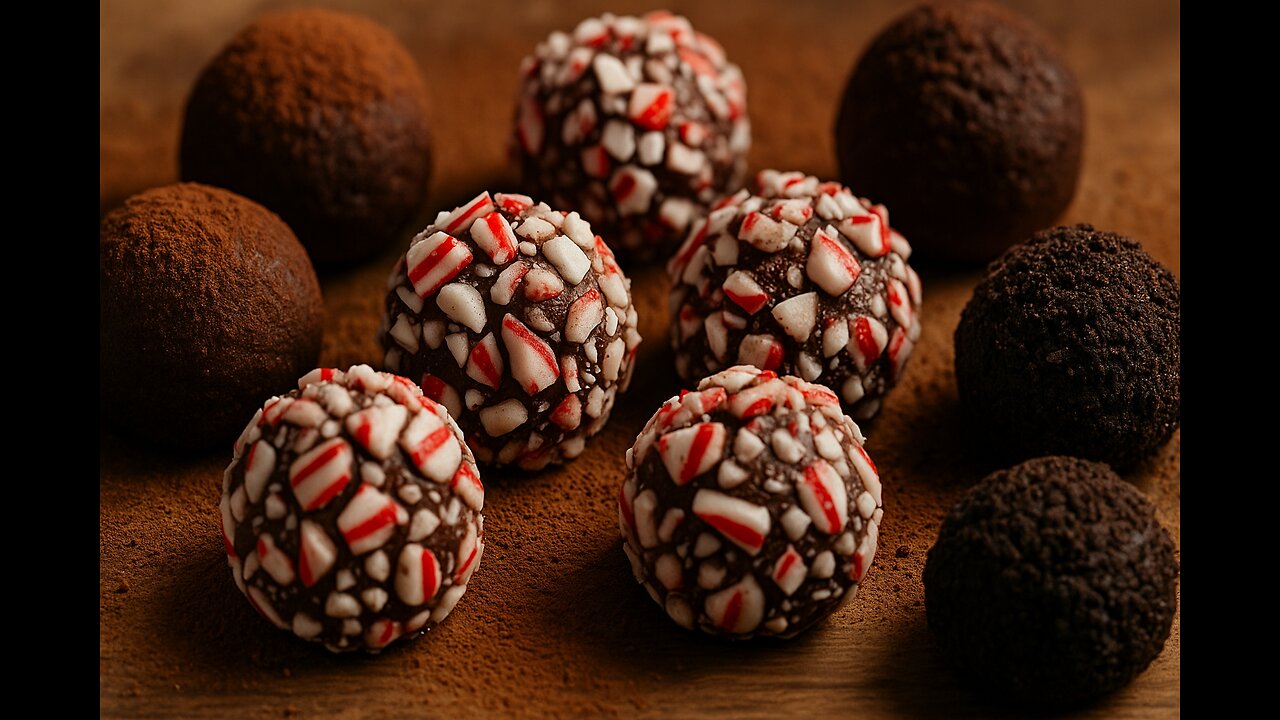 Peppermint Cookies and Cream Caramel Truffles