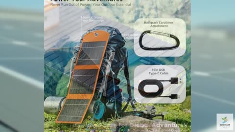 SOLUPUP 10000mah Solar Charger Power Bank, 30W Foldable Portable Solar Panel, Fa