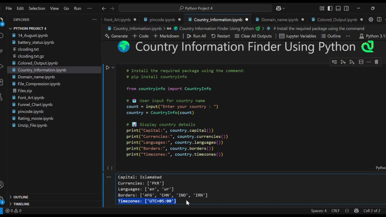 Create a Smart Country Info Finder Using Python