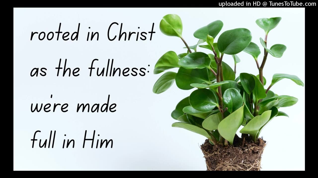 rooted in Christ as the fullness: we're made full in Him