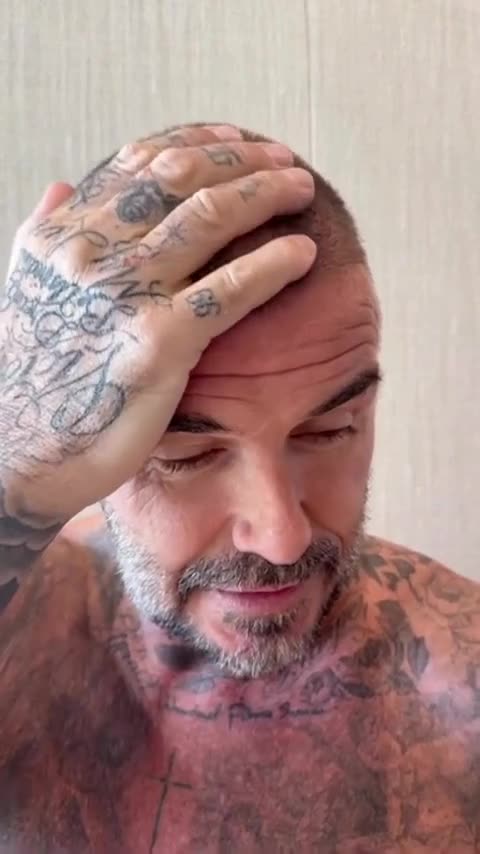David Beckham Gives Himself a Bald Patch During Haircut