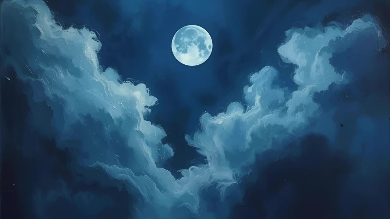 "Relaxing Night Sky with Moon & Clouds | Soothing Music for Deep Relaxation"