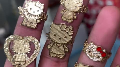 Real 10K Gold Designer Cat Rings