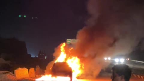 Burning car