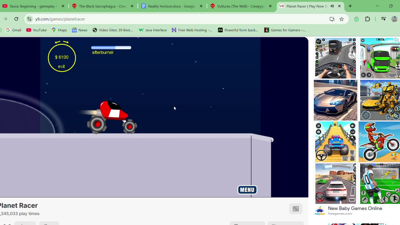 Planet Racer - gameplay Flash Ragdoll Physics Racing game