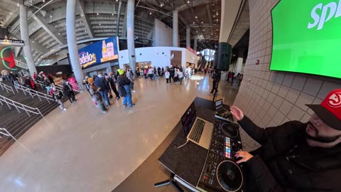 PREGAME SET AT THE HAWKS GAME