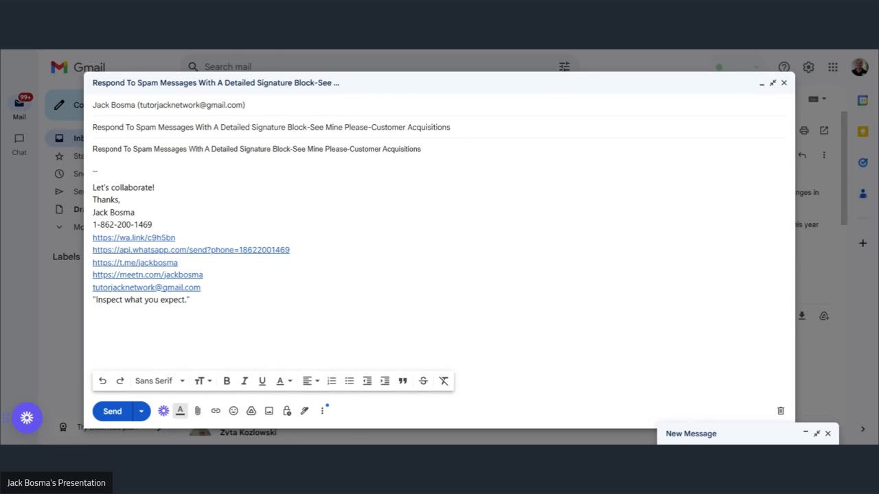 Respond To Spam Messages With A Detailed Signature Block-See Mine Please-Customer Acquisitions