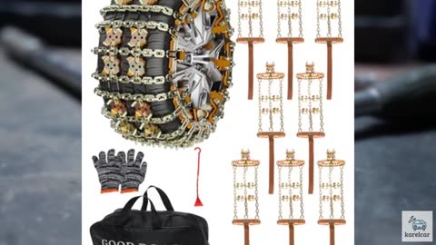 KYX Tire Chains for Car/SUV/Pickup Truks, Adjustable Universal Emergency Snow Ch