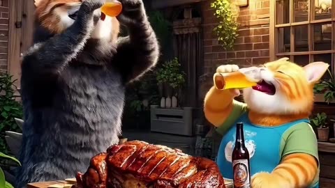 Big Bull Vs Scope _aicat _funny _pet(1080P_HD)(720P_HD)