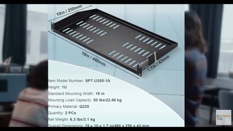 VEVOR 2PCS 1U Server Rack Shelf, Universal Vented Rack Mount Cantilever Tray for