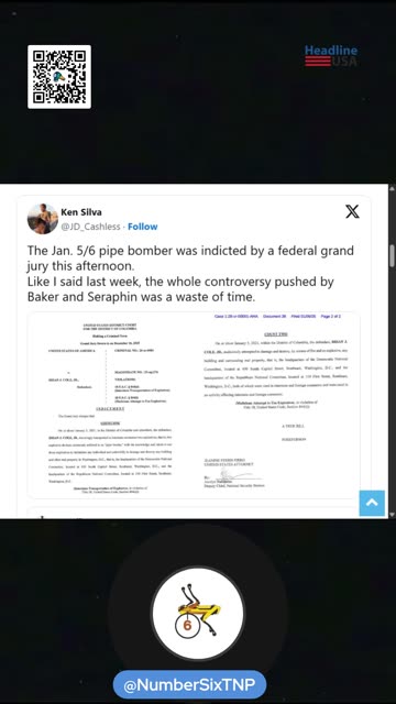 BREAKING: Jan. 5/6 Pipe Bomb Suspect Federally Indicted