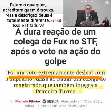 Falam o que quer, acreditam quem é trouxa. Mas a descrição deles é totalmente diferente. Isso é Ditadura!