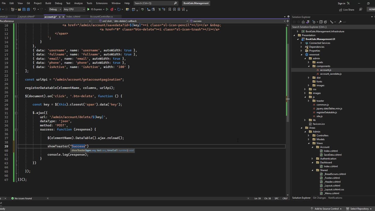 ASPNet MVC Ep35 - ToasterJquery